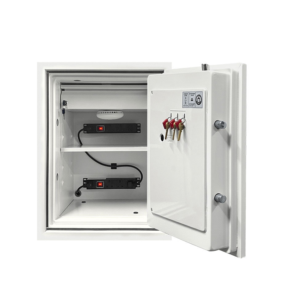 Brannsikret batterisafe BS0441E 63 liter med 4 ladeuttak