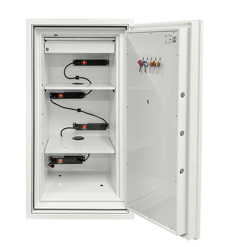 Brannsikret batterisafe BS0444E 163 liter med 8 ladeuttak